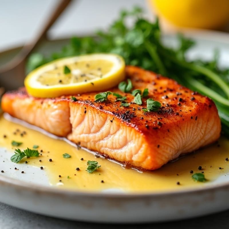 Lemon-Garlic Butter Pan Seared Salmon