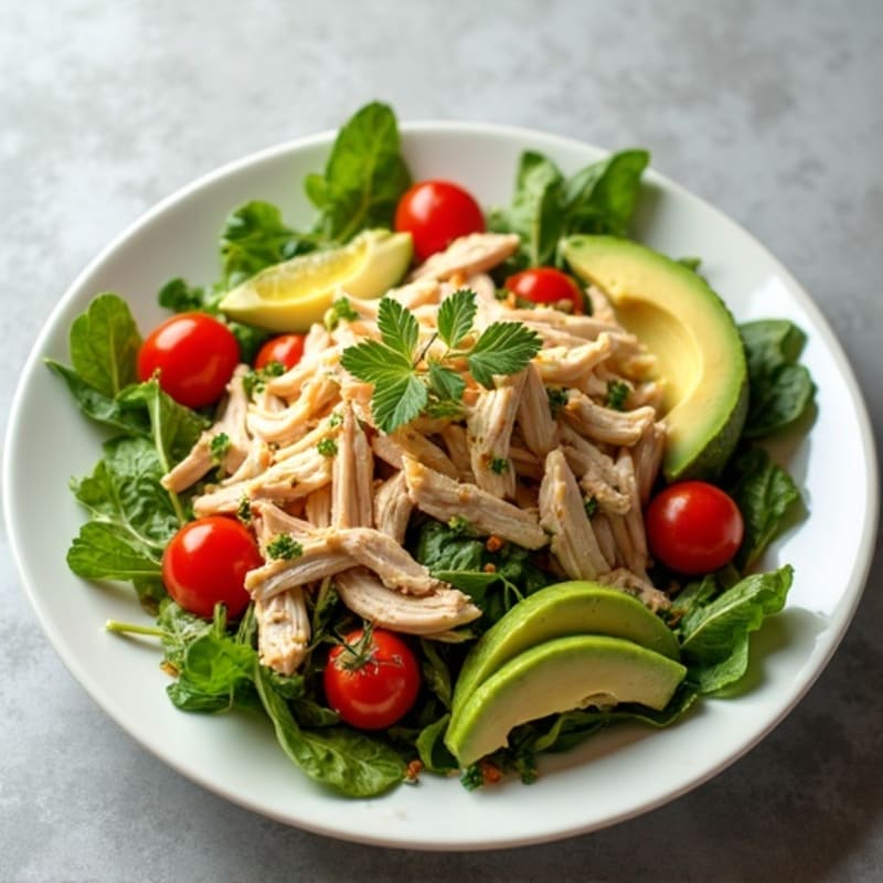 Shredded Chicken and Fresh Herb Salad with Lemon Vinaigrette
