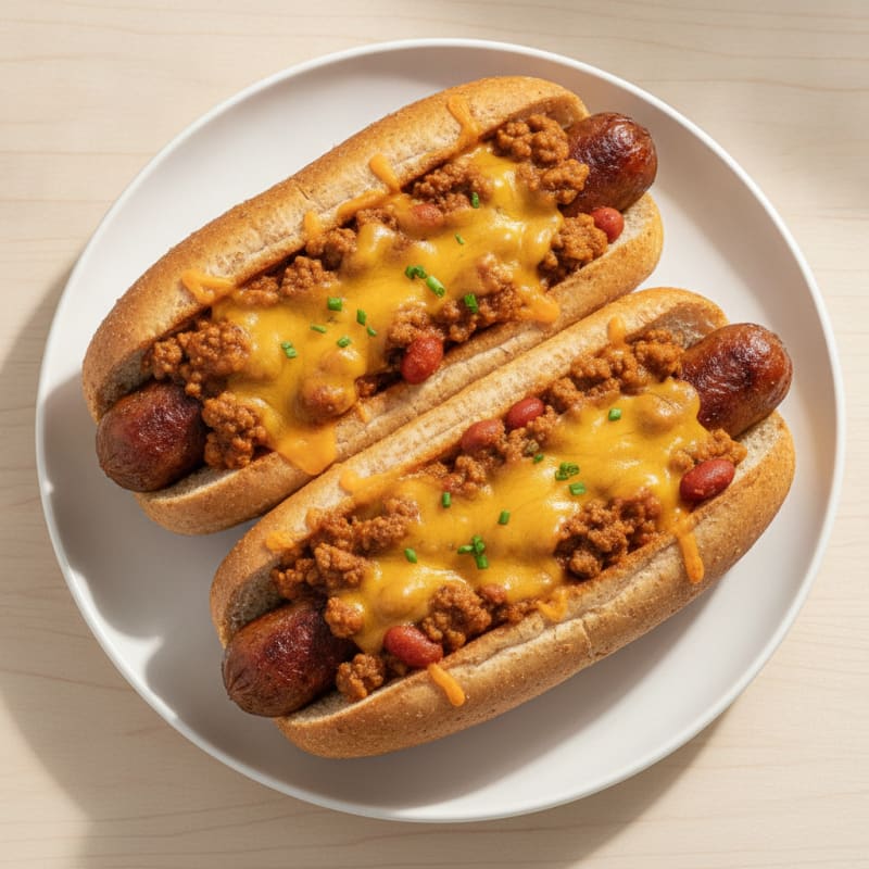 Hearty Chili Cheese Hot Dogs