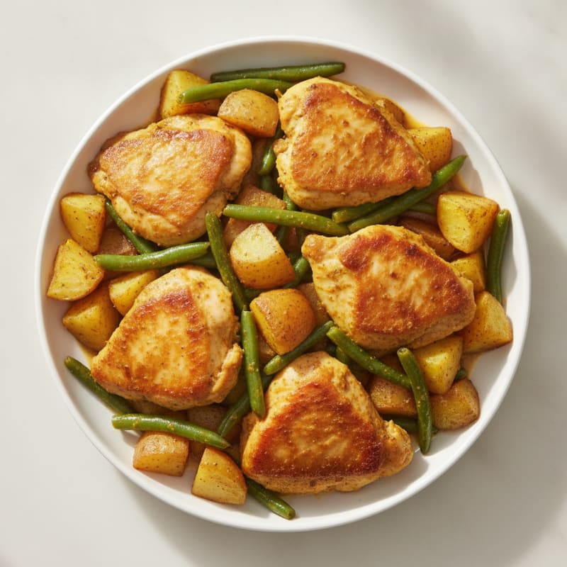 Curry Chicken Thigh with Roasted Vegetables