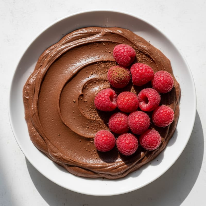 Silky Chocolate Protein Pudding with Berries