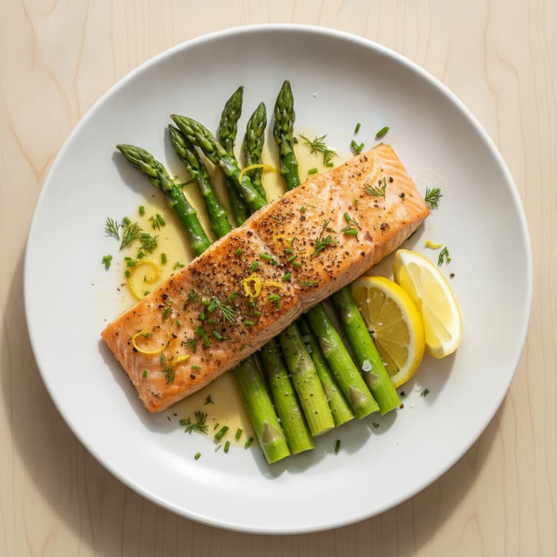 Lemon Herb Baked Salmon with Asparagus