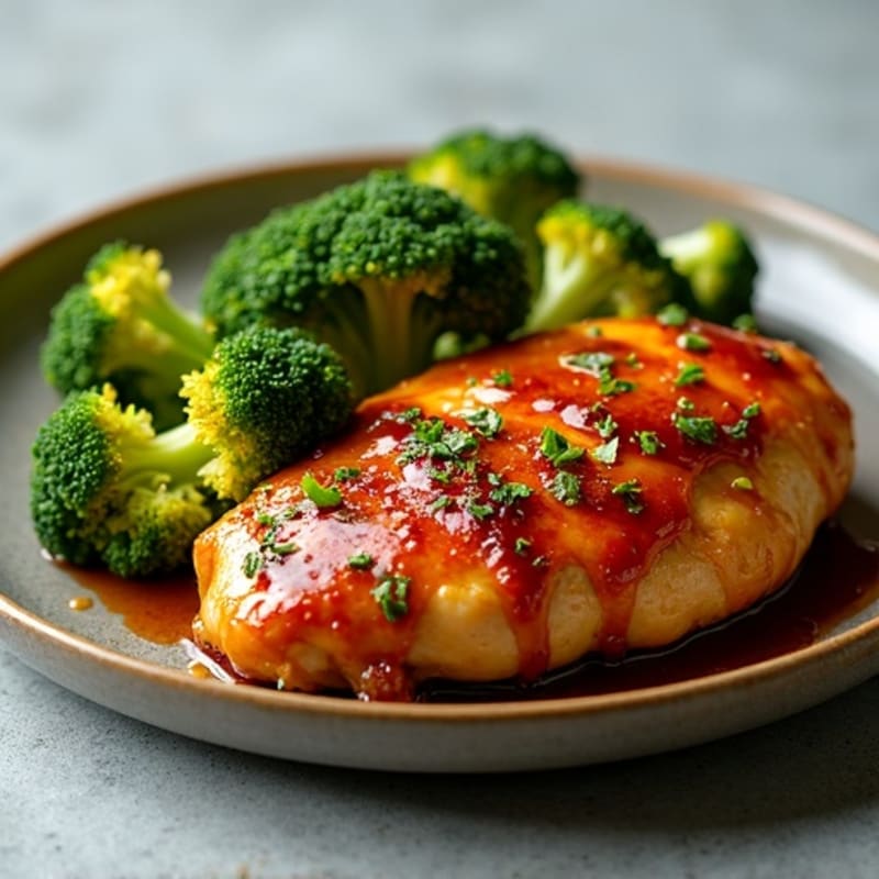 Crispy Baked Teriyaki Chicken with Roasted Broccoli