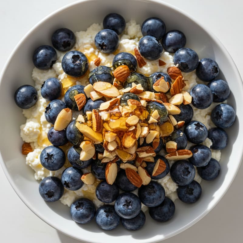 Cottage Cheese and Berry Protein Bowl with Almonds