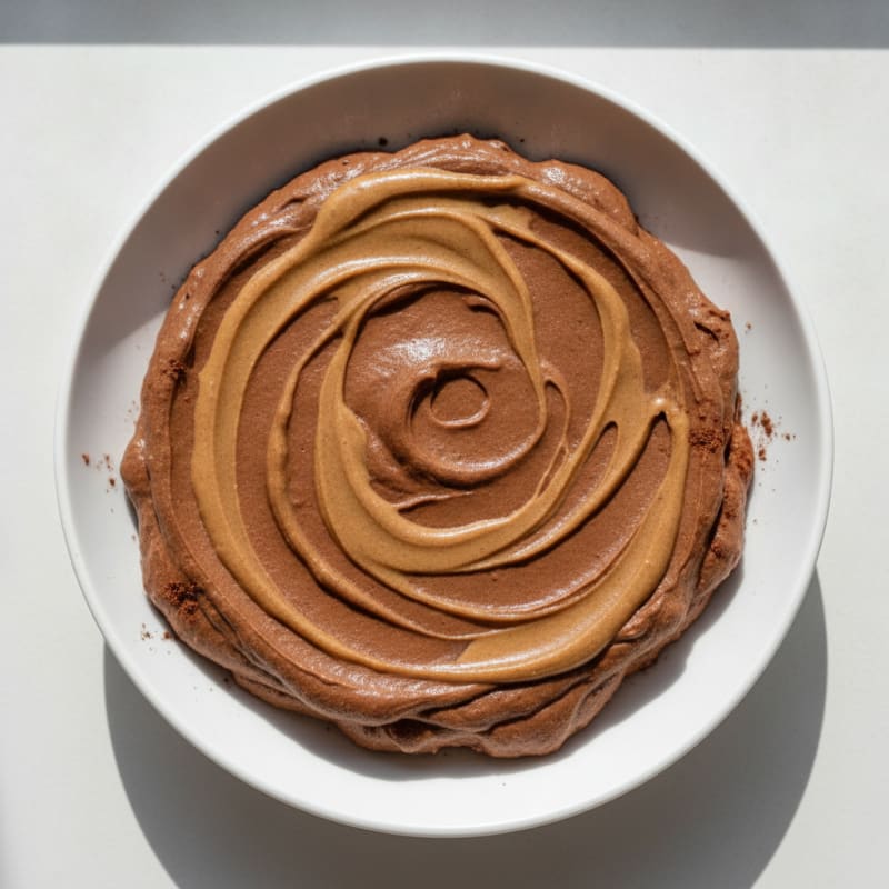 Silky Protein Chocolate Pudding with Almond Butter Swirl