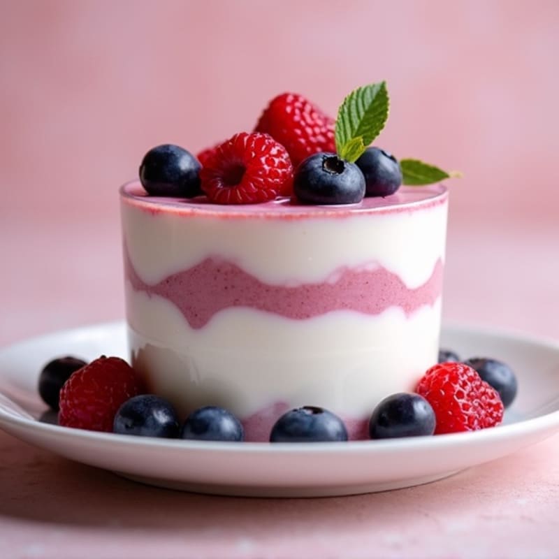 Greek Yogurt Protein Mousse with Mixed Berries
