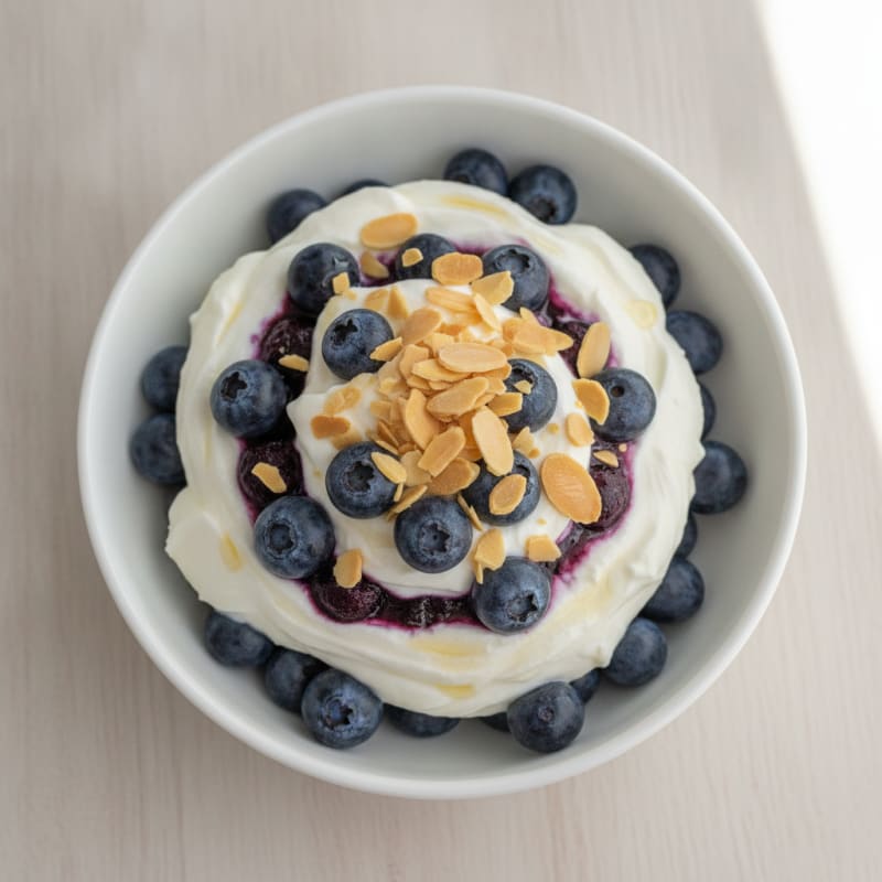 Protein Greek Yogurt Parfait with Berries and Almonds