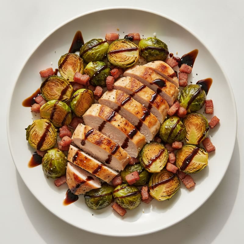 Balsamic-Glazed Brussels Sprouts with Pancetta