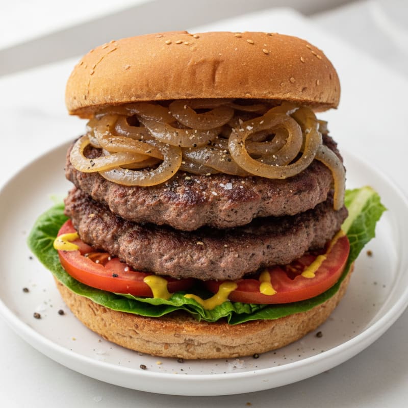 Lean Smash Burger with Caramelized Onions