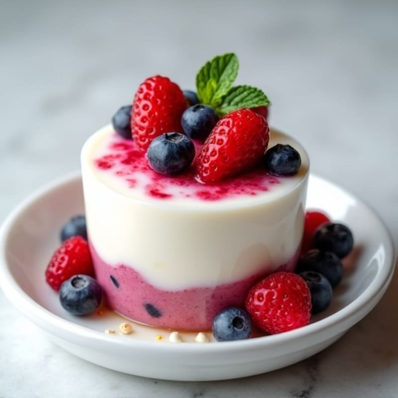 Greek Yogurt Protein Mousse with Mixed Berries