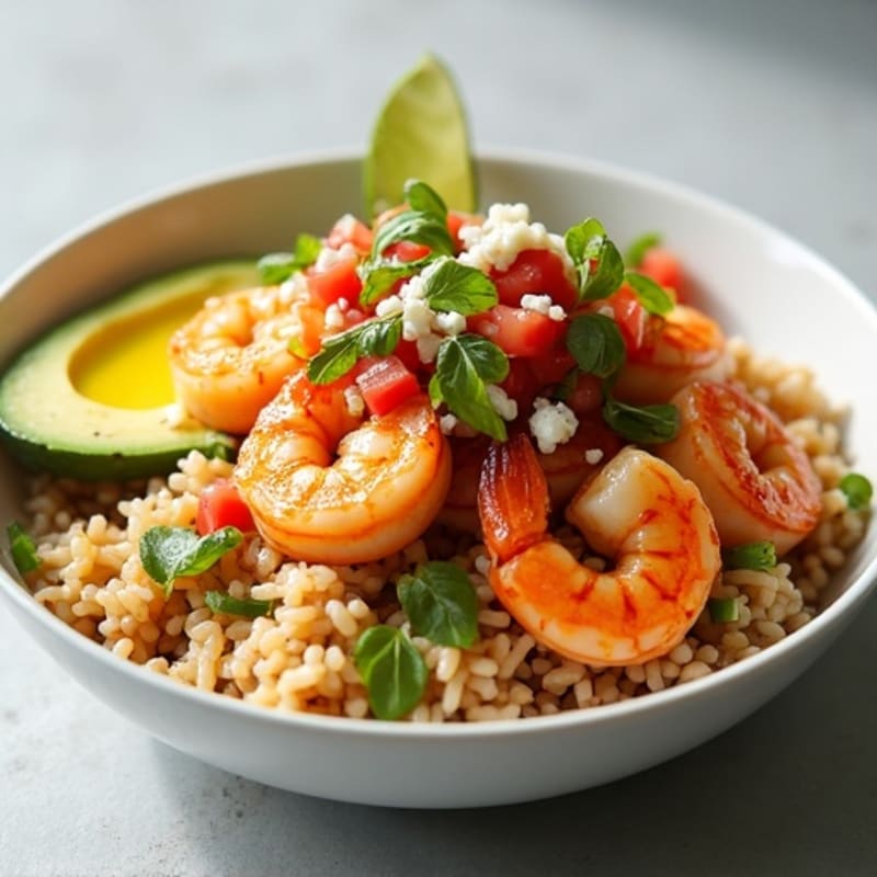 Grilled Shrimp and Rice Bowl with Pico de Gallo