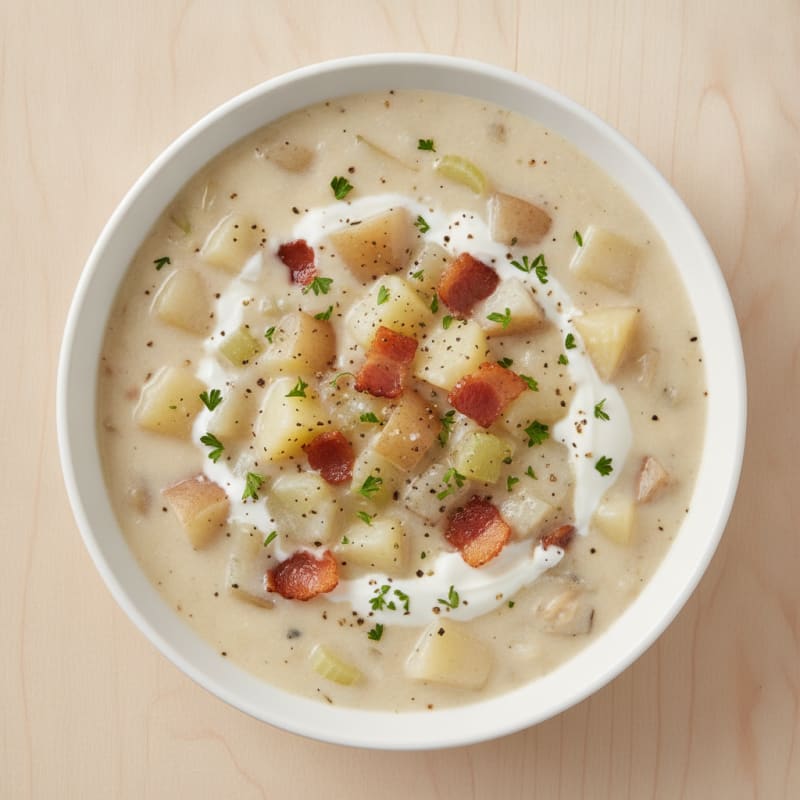New England Clam Chowder with Bacon