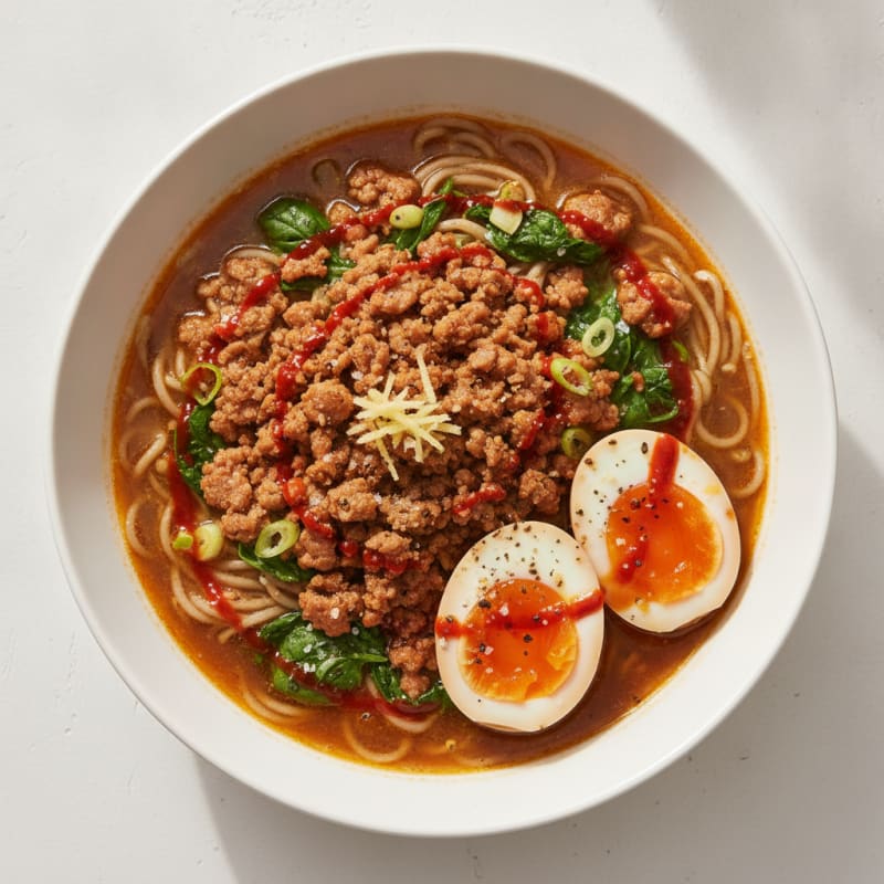 Sriracha Pork Ramen with Jammy Egg
