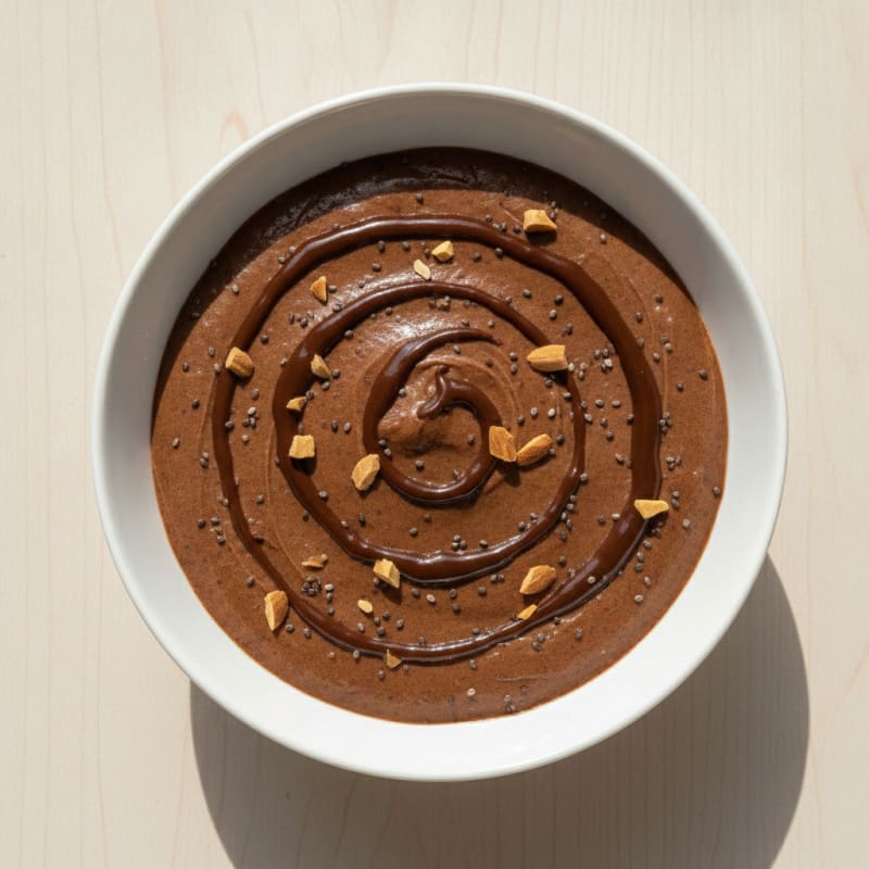 Protein Chocolate Almond Pudding with Chia Seeds
