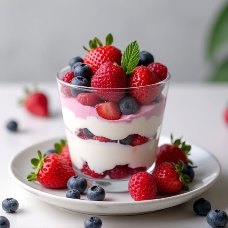 Greek Yogurt Protein Parfait with Mixed Berries