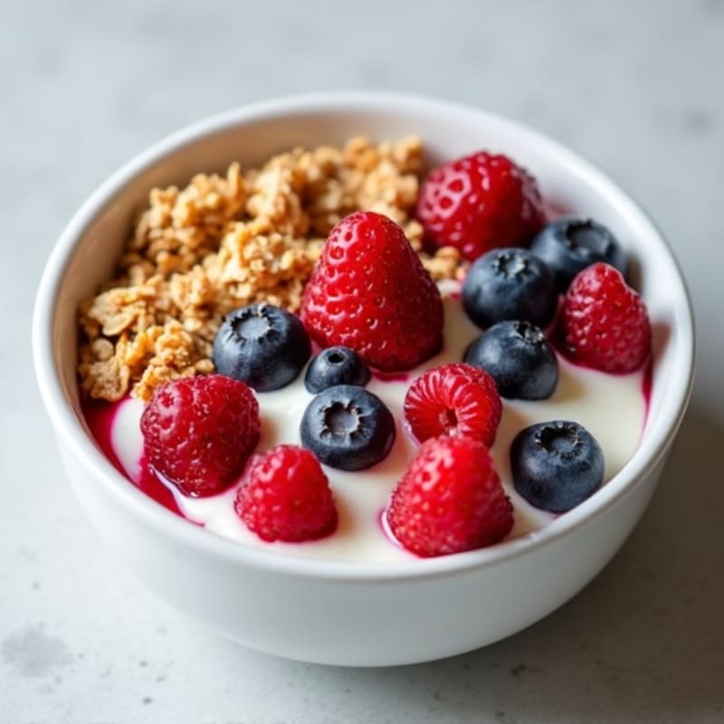 Creamy Greek Yogurt with Fresh Berries and Crunchy Granola