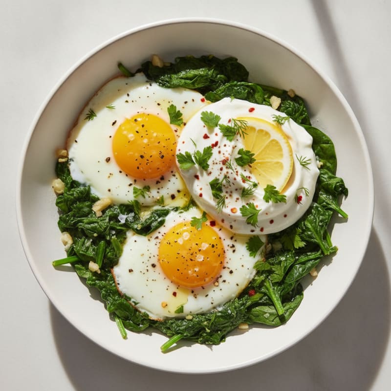 Baked Eggs with Herbed Yogurt