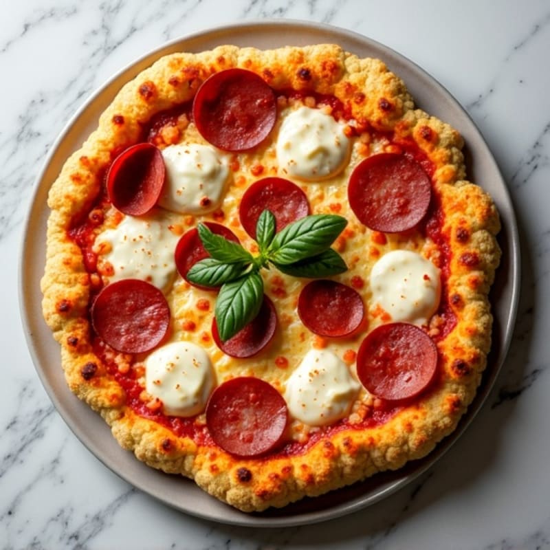 Crispy Cauliflower Crust Pizza with Italian Meats