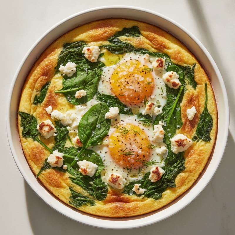 Baked Eggs with Spinach and Feta
