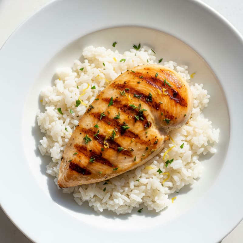 Grilled Chicken Breast with Steamed Rice