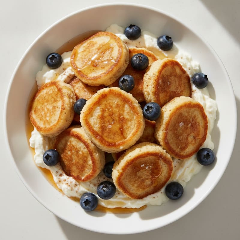 Cottage Cheese Pancake Bowl with Greek Yogurt