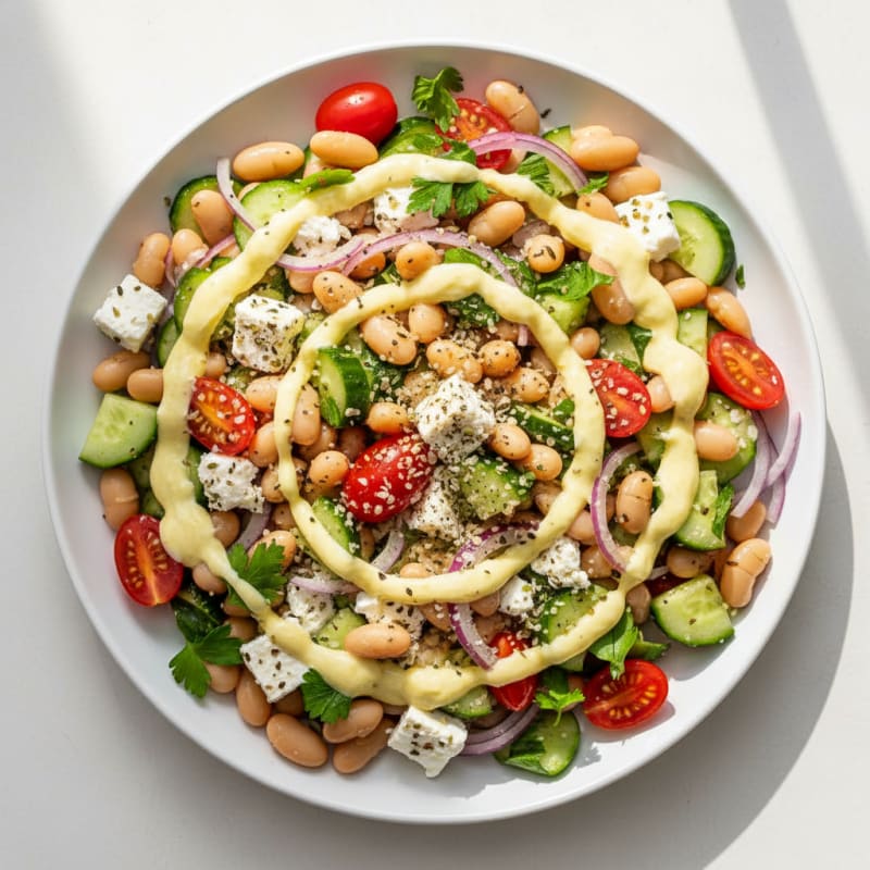 Mediterranean White Bean Salad with Lemon-Herb Vinaigrette