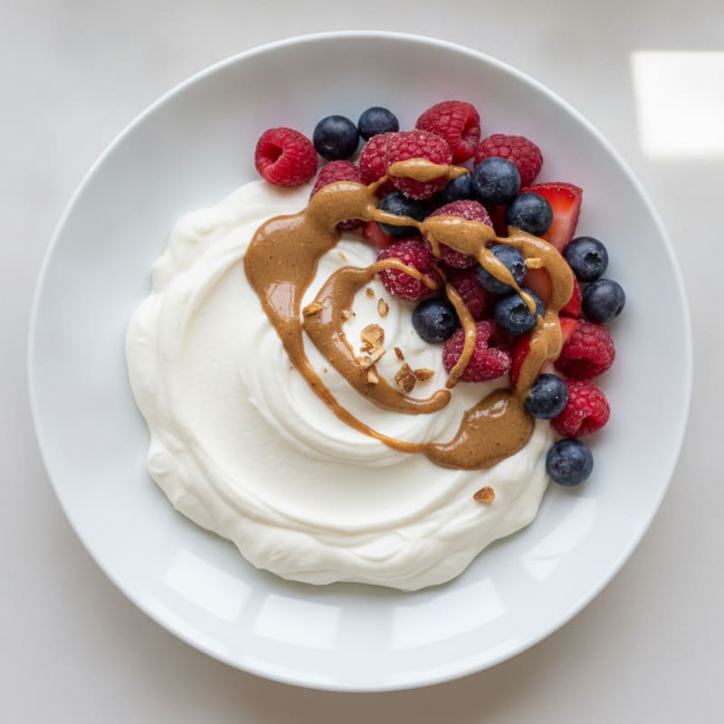 Silky Greek Yogurt Protein Mousse with Mixed Berries