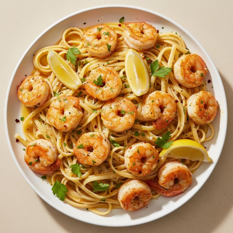 Garlic Butter Shrimp Scampi with Linguine