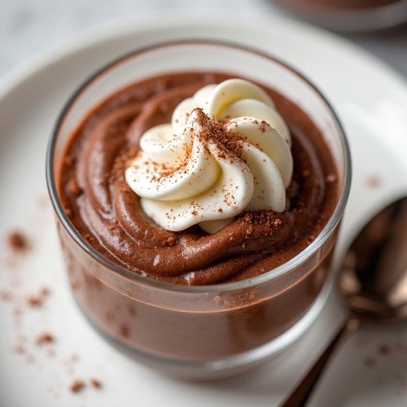 Rich Chocolate Protein Mousse with Creamy Swirl