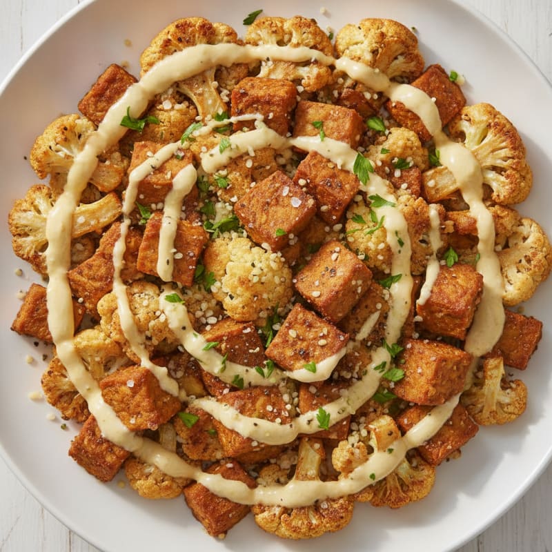 Roasted Cauliflower with Tahini Drizzle