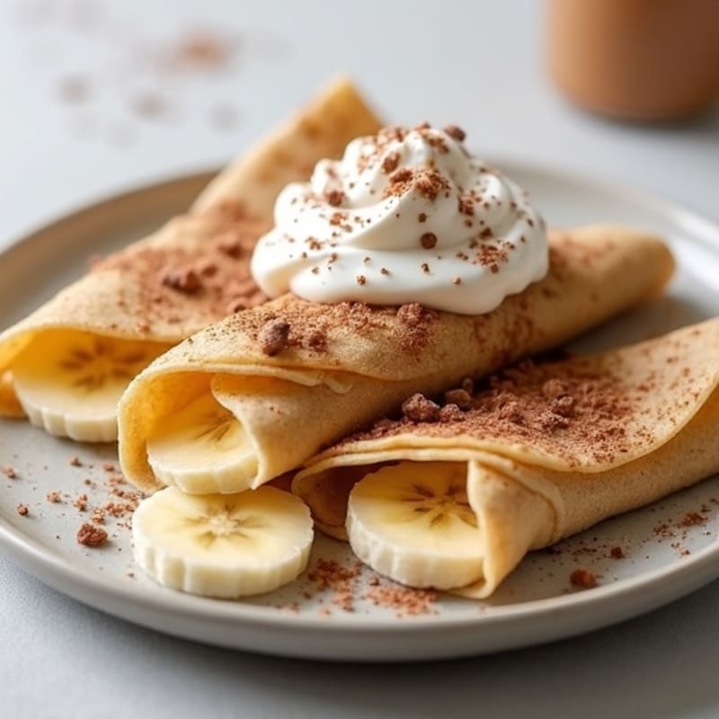 Healthy Creamy Chocolate Hazelnut Banana Stuffed Crepes