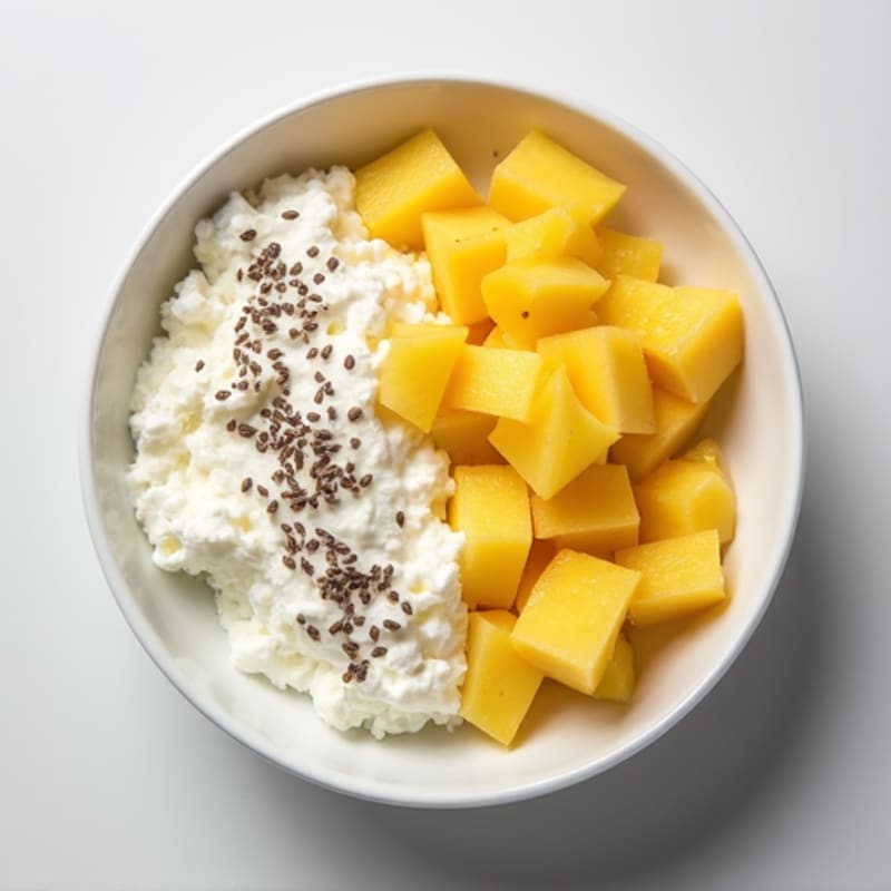 Cottage Cheese Bowl with Pineapple and Chia Seeds