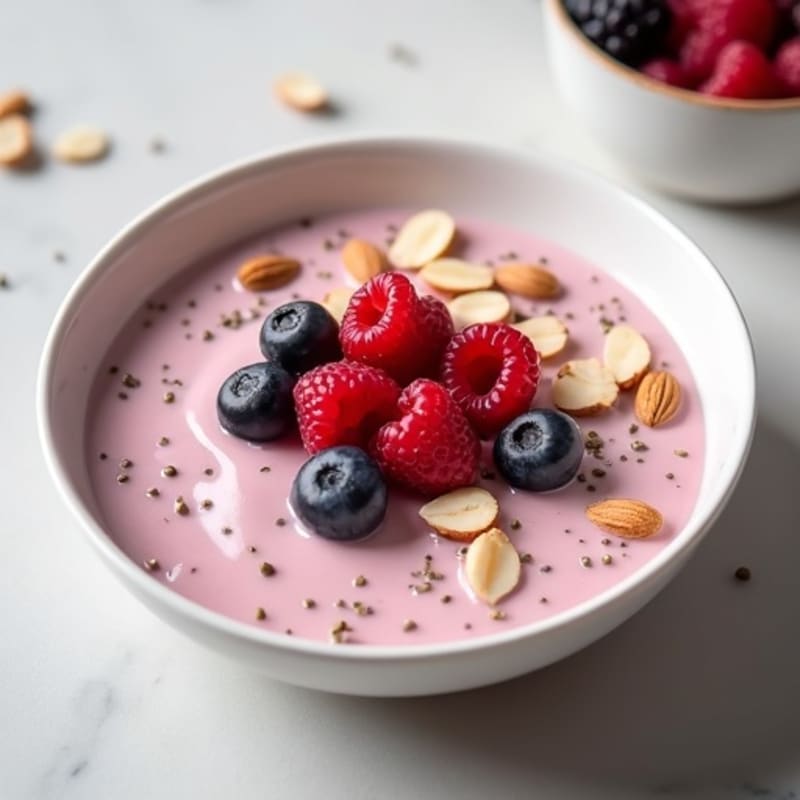 Silky Greek Yogurt Protein Pudding with Mixed Berries