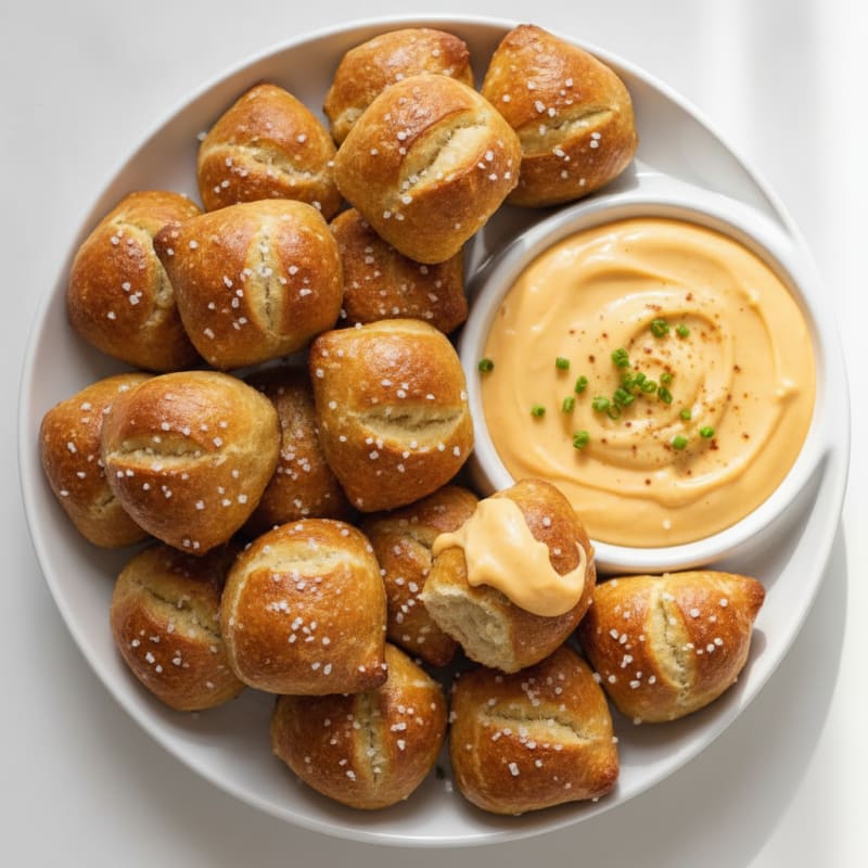 Soft Pretzel Bites with Cheese Dip