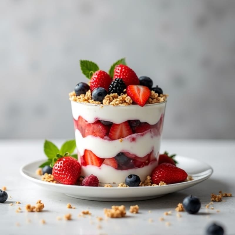 Fresh Berry-Layered Greek Yogurt Parfait