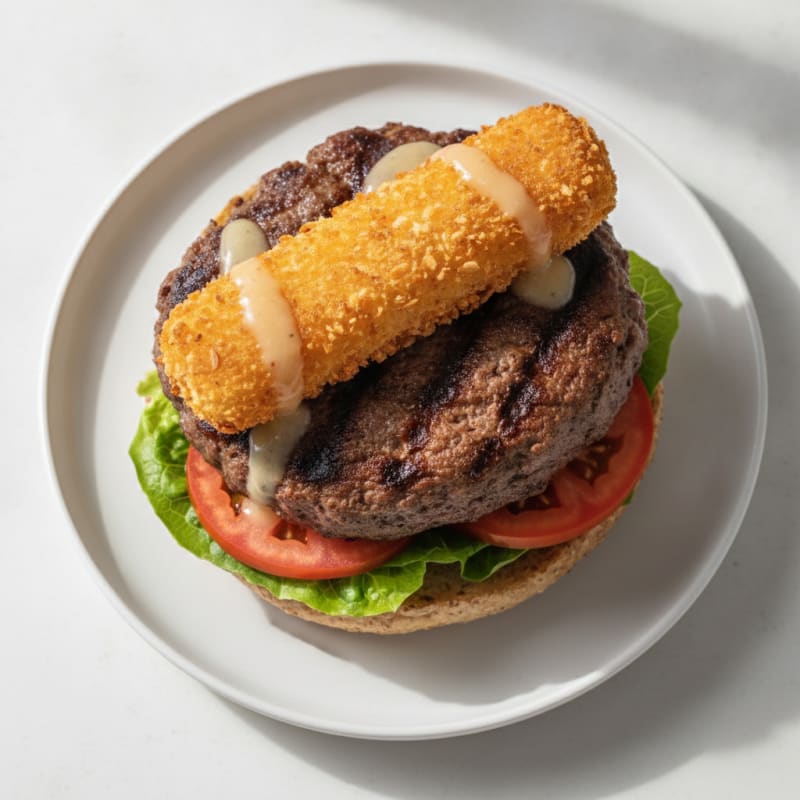 Mozzarella Stick Beef Burger