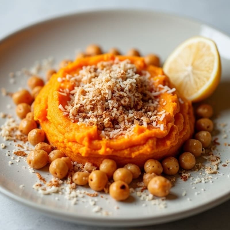 Creamy Spiced Sweet Potato Mash with Toasted Coconut