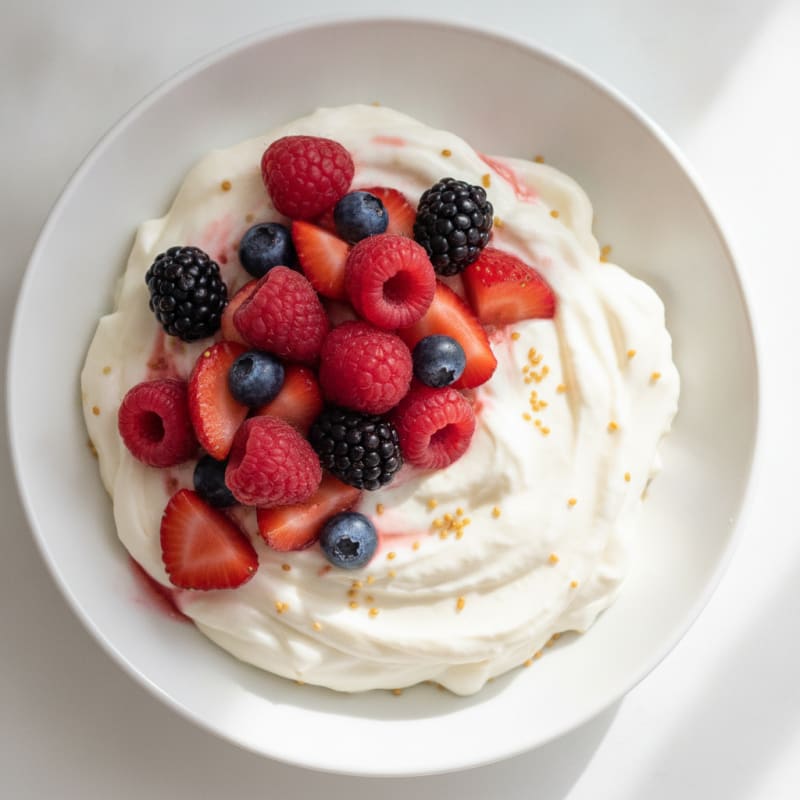 Silky Greek Yogurt Protein Pudding with Berries