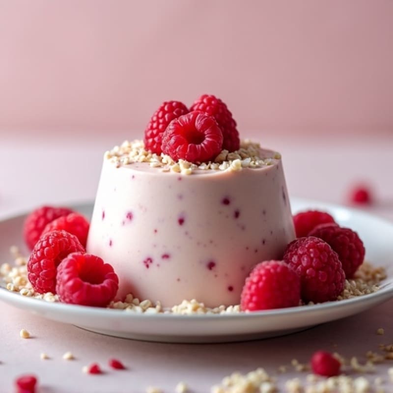Creamy Raspberry White Chocolate Protein Mousse