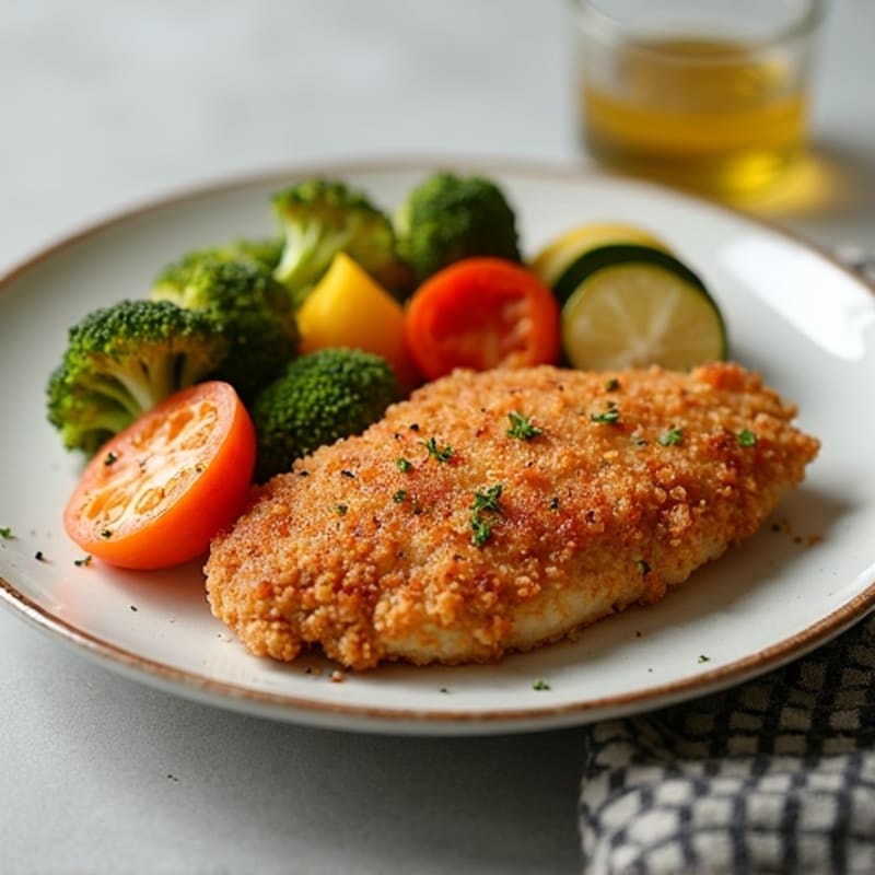 Crispy Buttermilk Chicken with Roasted Vegetables