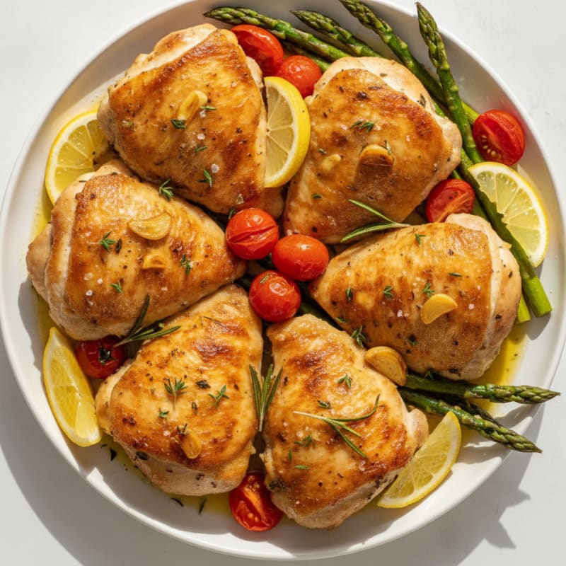 Lemon Herb Roasted Chicken Thighs
