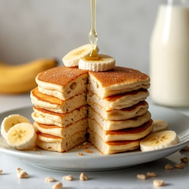 Fluffy Vanilla Protein Oat Pancakes