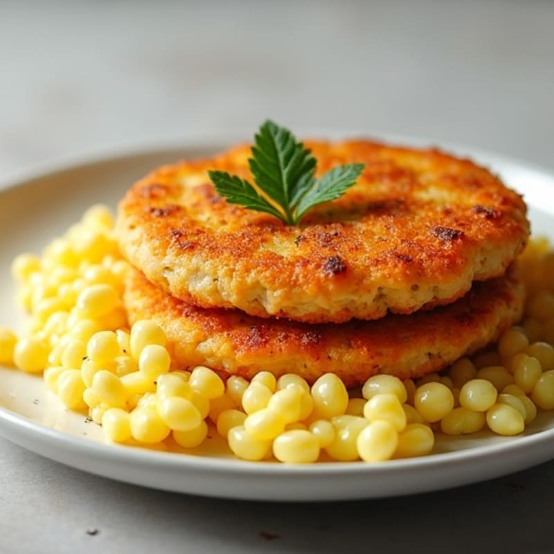 Crispy Salmon Patties with Fluffy Scrambled Eggs