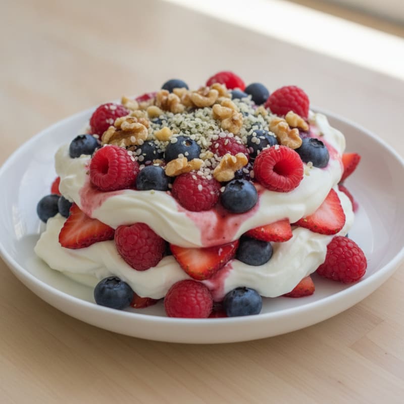 Greek Yogurt Protein Parfait with Mixed Berries