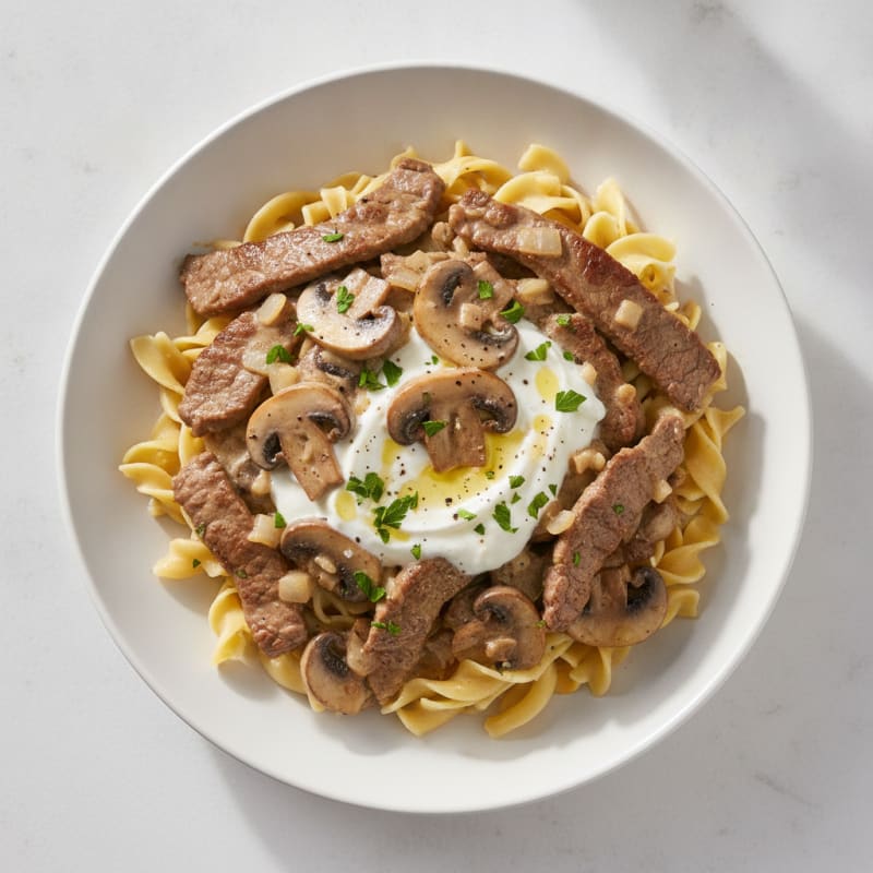 Beef Stroganoff with Egg Noodles