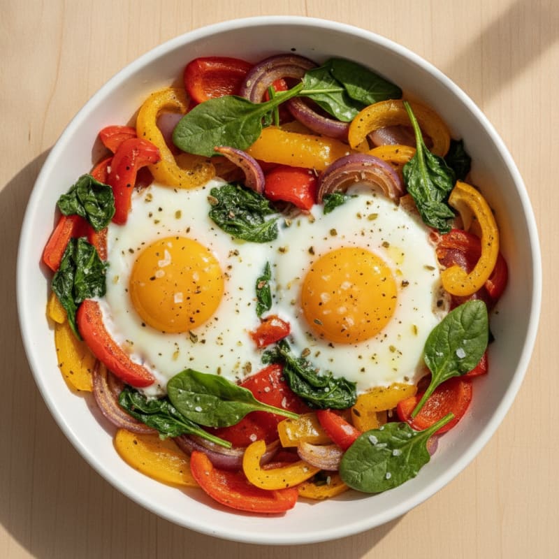 Baked Eggs with Roasted Vegetables