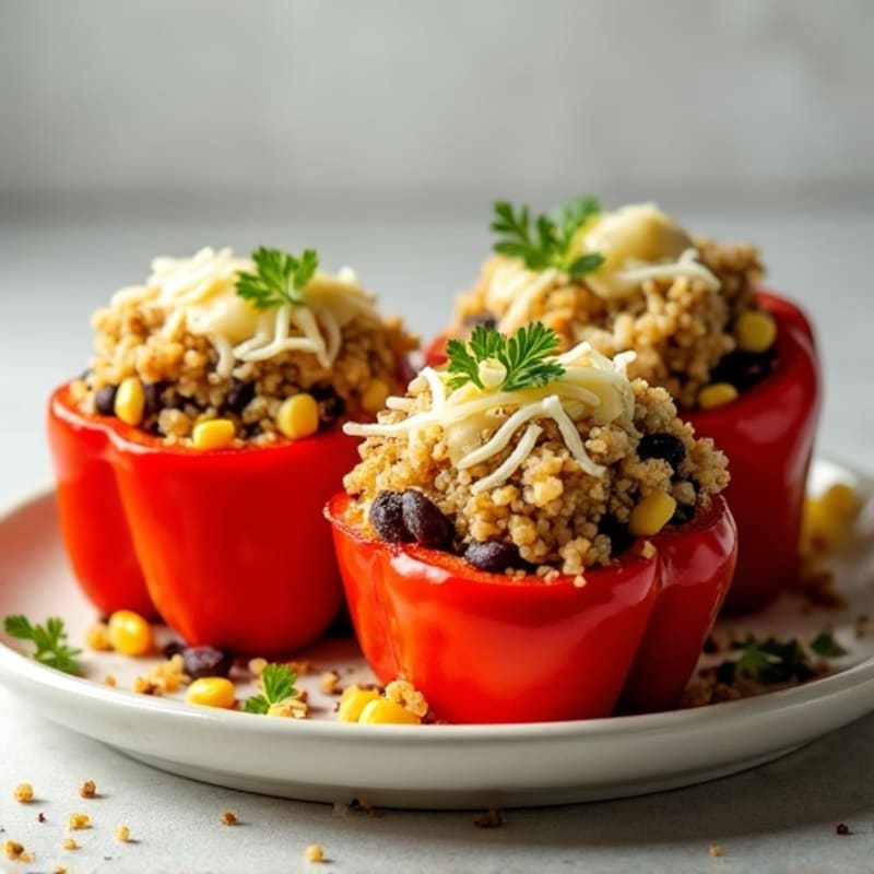 Roasted Zesty Quinoa Stuffed Peppers