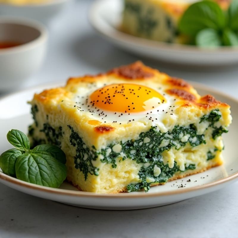 Creamy Spinach and Feta Egg Bake
