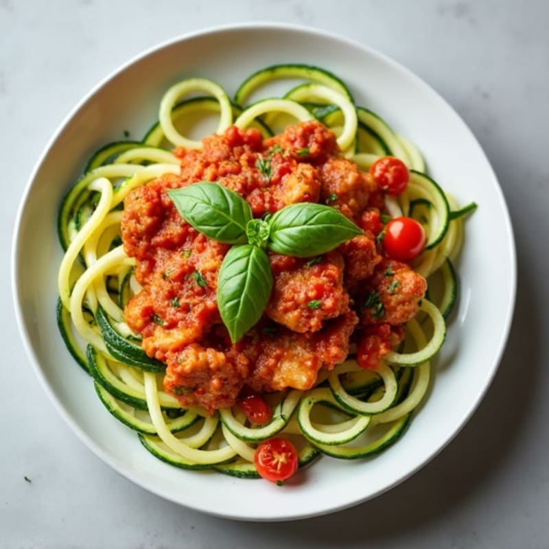Lean Chicken Bolognese with Zucchini Noodles