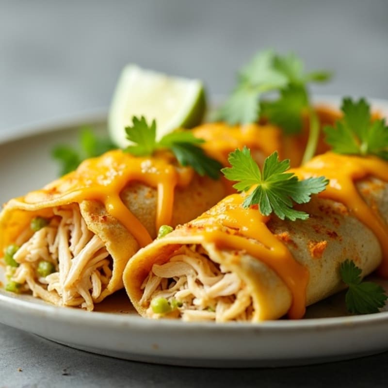 Salsa Verde Shredded Chicken Enchiladas